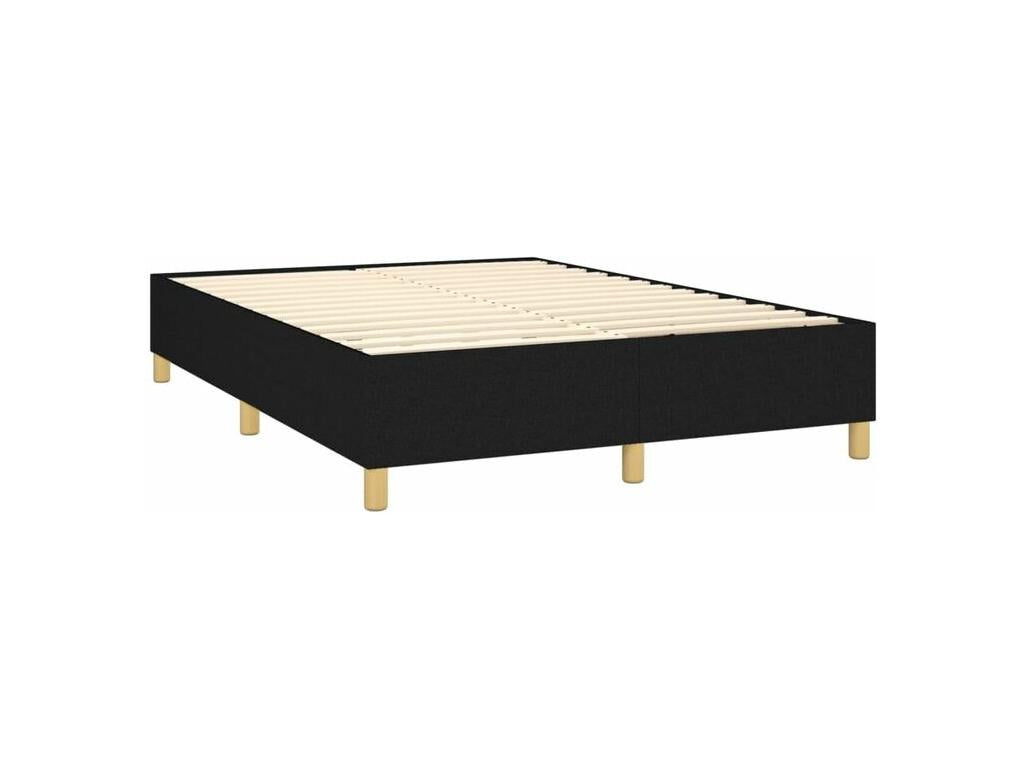 Lumenao bed base with black mattress 140x190 cm fabric PNUJ18902