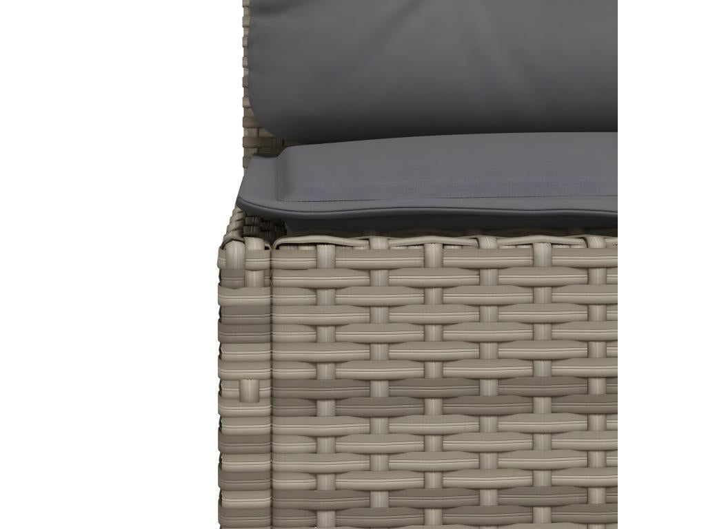 7-piece garden furniture set with cushions, grey woven resin KJLU21098