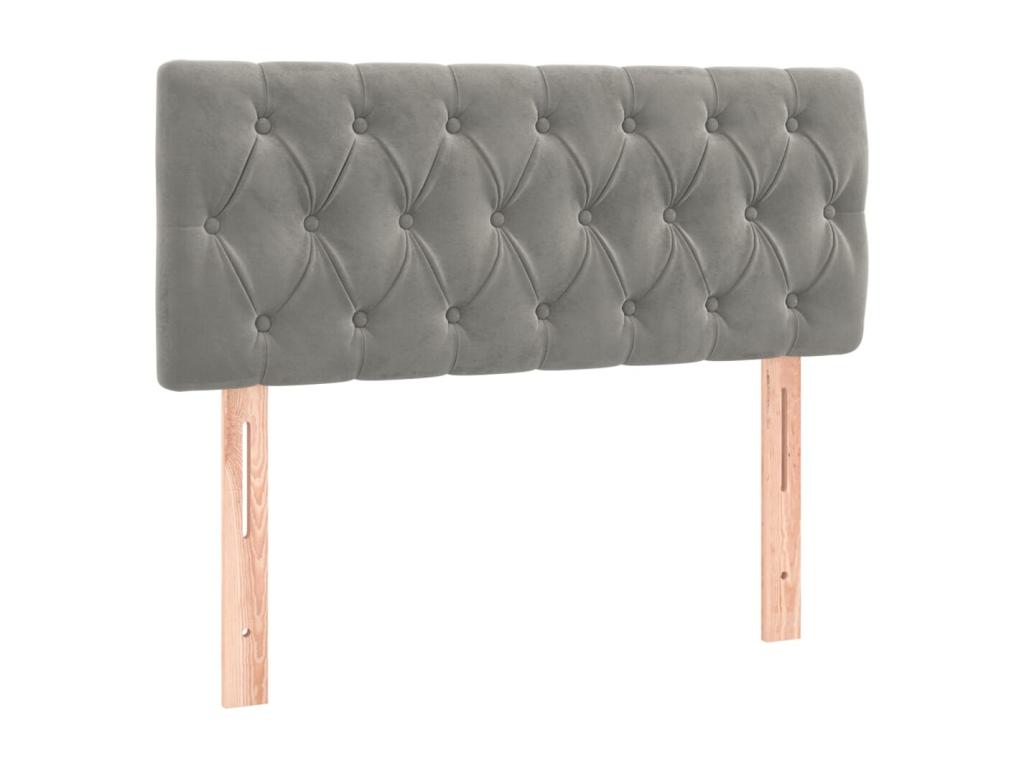 Light Grey Headboard 100x7x78/88 cm Velvet CKBX10891