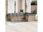 Garden furniture set with cushions, 10 pieces, beige woven resin BFDZ84501
