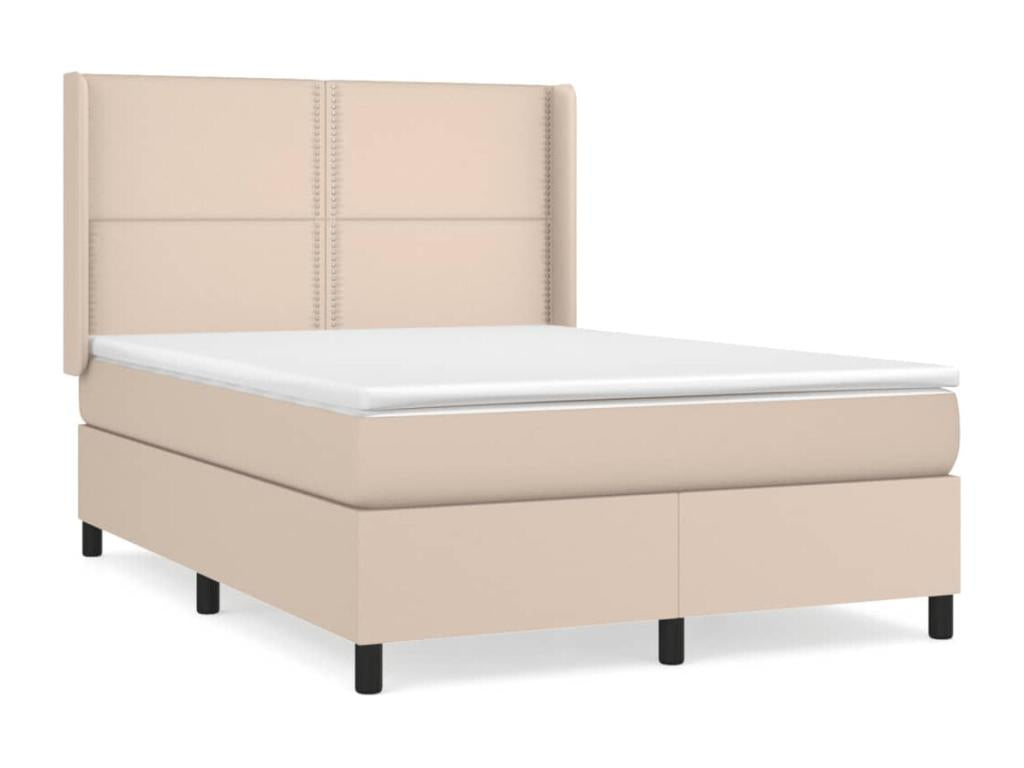 Upholstered bed base with Cappuccino mattress 140x190 cm TLVK37234