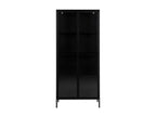 Scandinavian-style black metal display cabinet with 2 glass doors - Lumenao QNHS88796