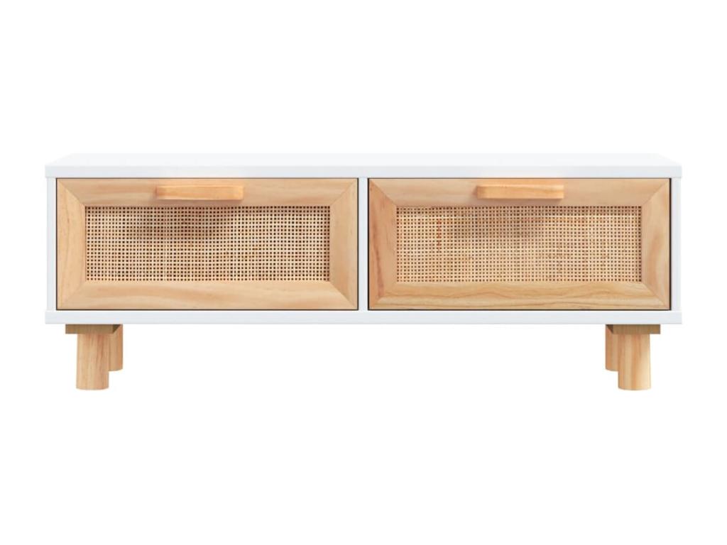Coffee table, white, 80x40x30 cm, engineered wood and solid pine, TVKT06455