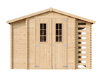 Wooden garden shed and log store WITH TREATMENTED FLOOR - 3.53 x 0.97 x 0.97 m² - Lumenao M389C M389G IZRT78981