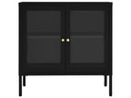 Black Buffet 70x35x70 cm Steel and Glass DDDE78518