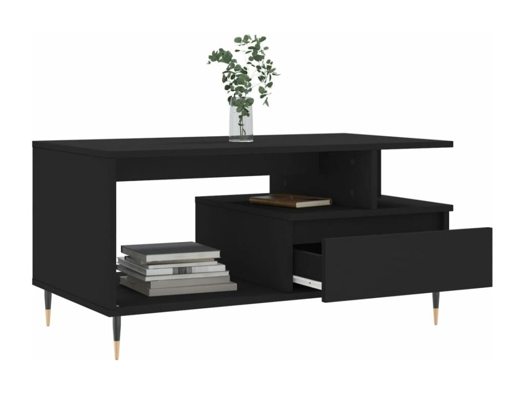 Coffee table, black, 90x49x45 cm, engineered wood, FTNR80390