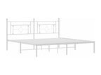 Metal bed frame without mattress and white headboard 180x200 cm QRGI30587