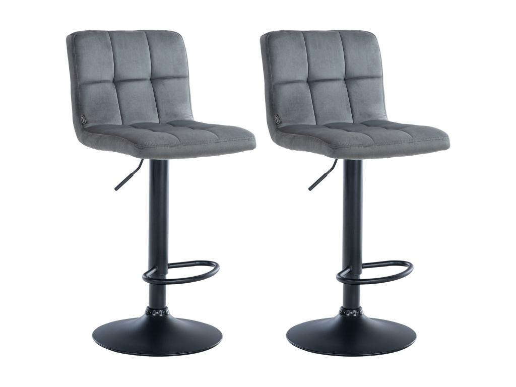 Set of 2 grey metal stools 46x47x94 cm 10 0004396 JYBZ30235