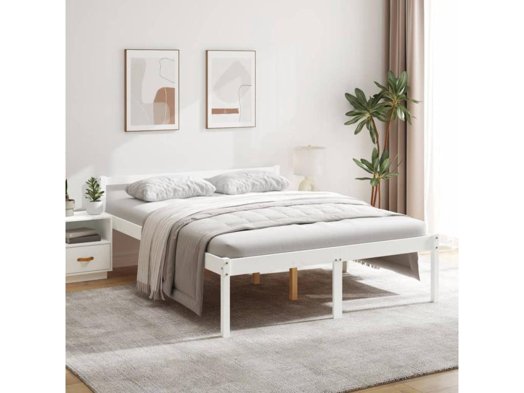 Bed for elderly person without mattress 160x200 cm solid pine wood NBUU16157