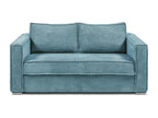 3-seater express convertible sofa in turquoise blue corduroy - Lumenao bed, 140 cm wide - 14 cm Lumenao mattress NLRQ51459