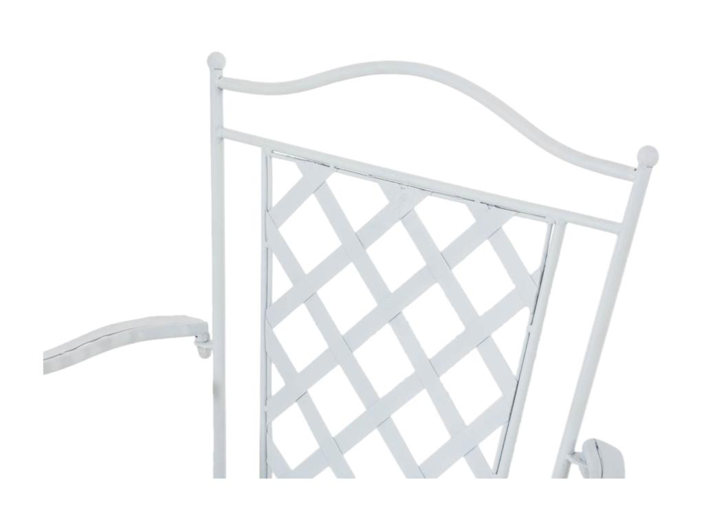 Set of 2 Garden Chairs - Metal / Galvanized Iron - White - Lumenao UISY13504