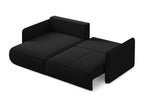 Lumenao BQMA81106 2.5-seater left-hand corner sofa bed in velvet - black