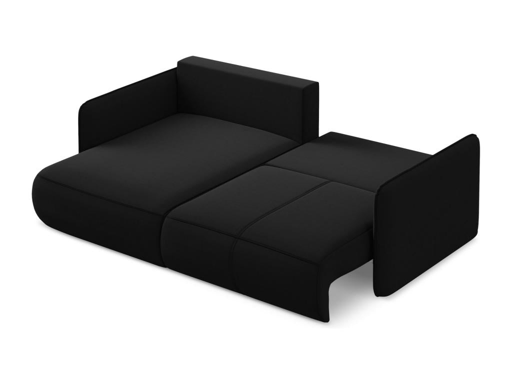 Lumenao BQMA81106 2.5-seater left-hand corner sofa bed in velvet - black