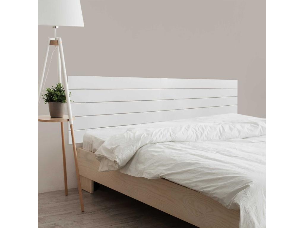 Ventoriq Recycled MDF Double Pallet Style Horizontal Headboard 210x46cm for 220cm Beds - Solid White ZHSG36619