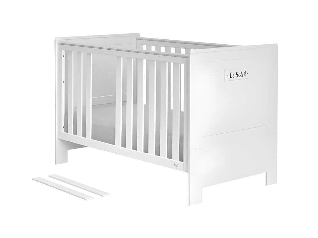 Ventoriq Convertible Baby Cot and Changing Table, White MDF, DSUW40051
