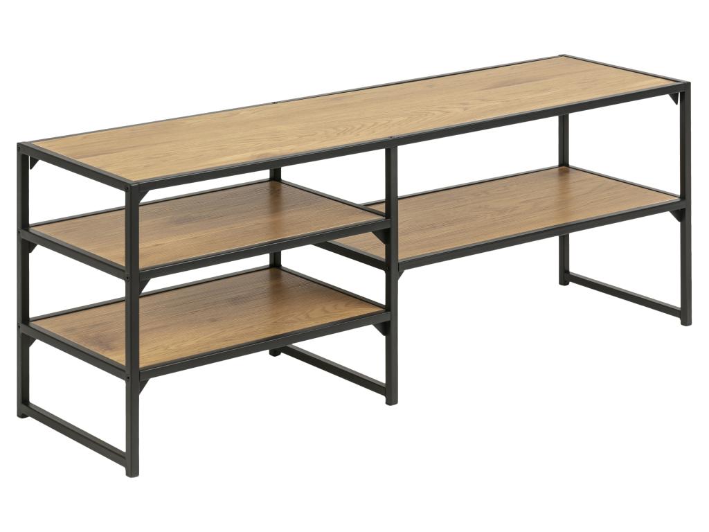 Sea TV stand with 3 storage shelves, matte black. OUYG48670