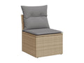 Garden furniture set with cushions, 4 pieces, beige woven resin AMTJ12919