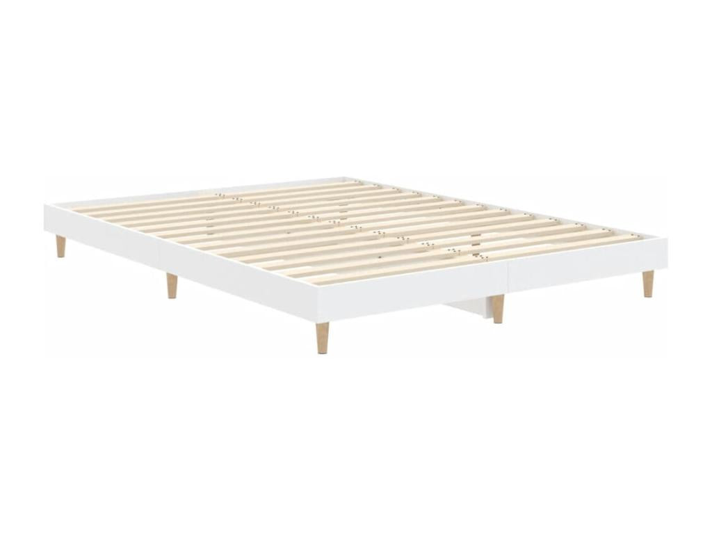 White bed frame 140x190 engineered wood IKKW87481