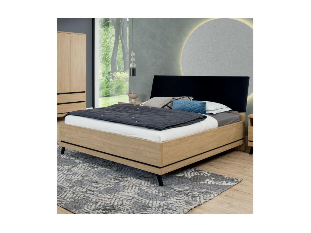 Storage bed 140x200 cm Natural Oak - Lumenao NGGP14575