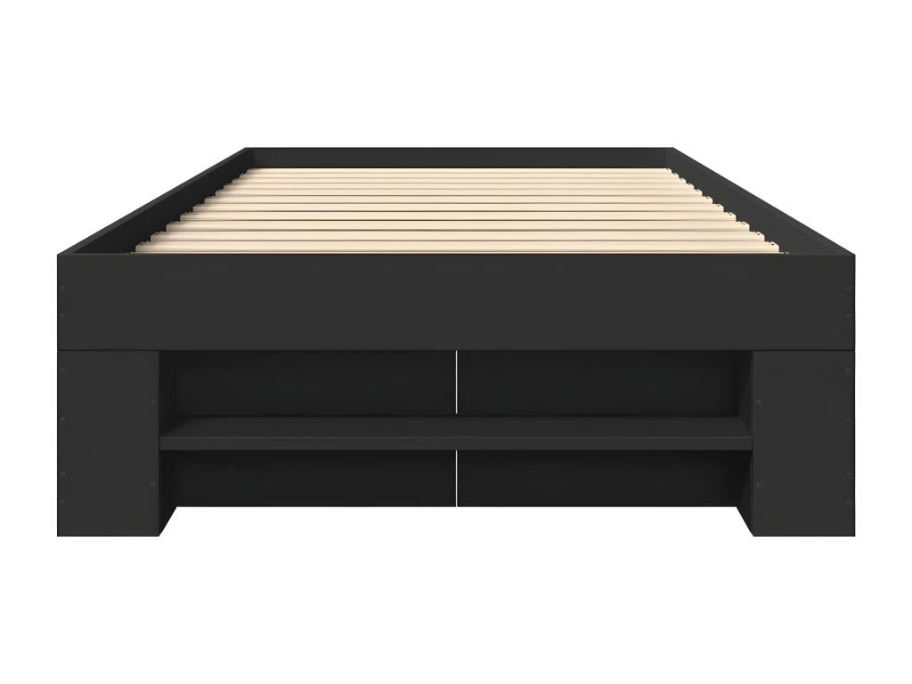 Black bed frame 90x190 cm engineered wood NVRO22804