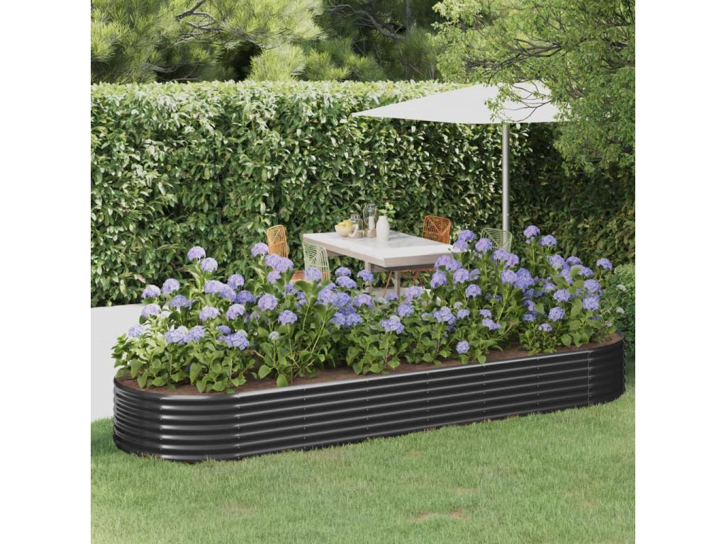 Raised garden bed, powder-coated steel, anthracite, CEZL18661