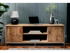 Modern TV stand in oak and steel, 150 cm, RIVERSIDE BCCC90277