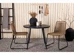 Lumenao garden table and chair set, 90x90cm table, 2 Lumenao chairs, black and brown. IAEM14203