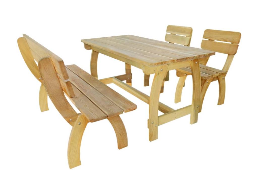 4-piece outdoor dining set, impregnated pine wood FBPC13857