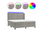 Lumenao bed base with mattress and LED light grey 160x200 cm FIFB44136