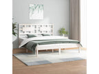 Bed frame without mattress white 140x200 cm solid pine wood JQIA62444