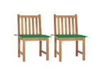 2-piece garden chairs with cushions, solid teak wood, 6 KZPP88031
