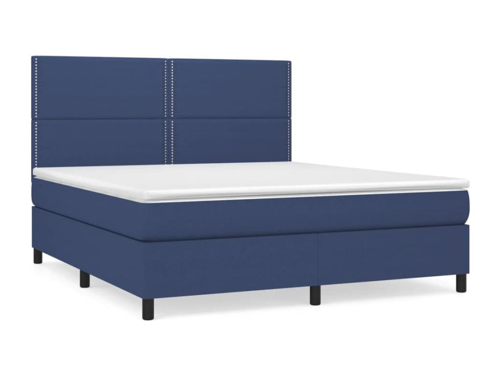 Upholstered bed base with mattress, blue, 160x200 cm, fabric VOPI04035