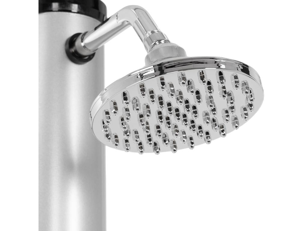 35L Outdoor Solar Shower with Foot Shower and Shower Head, Black/Silver HRZE18291