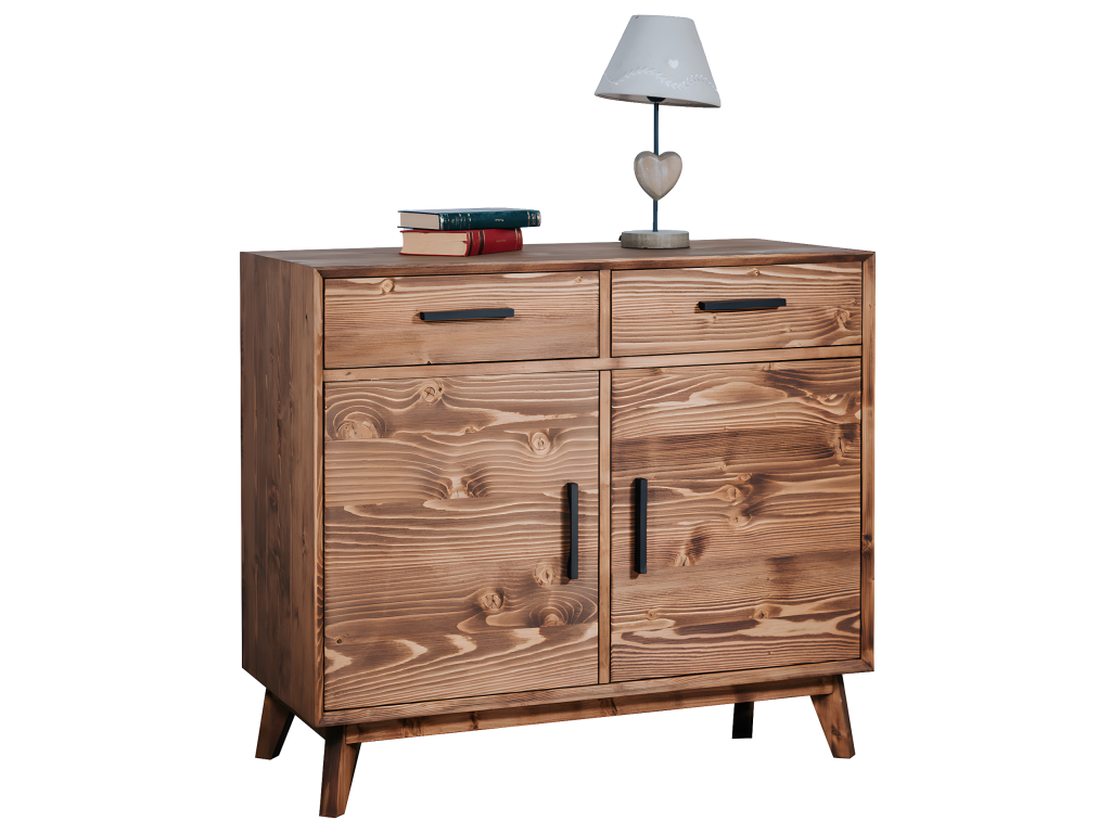 Lumenao Low Sideboard with 2 Doors and 2 Drawers - Wood NOYS86281
