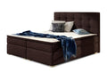 Lumenao brown fabric box spring bed with mattress and topper - 160x200 GRPT98565