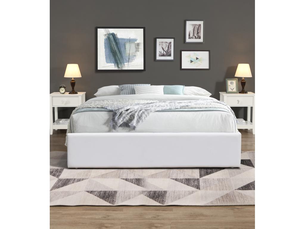 Grey Storage Bed with Legs for 160x200 cm Mattress - 2x14 Ventoriq - Quick Assembly SSBM62313