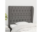 Headboard with wings, Dark Grey, 103x23x118/128 cm, Fabric, OUCF34124