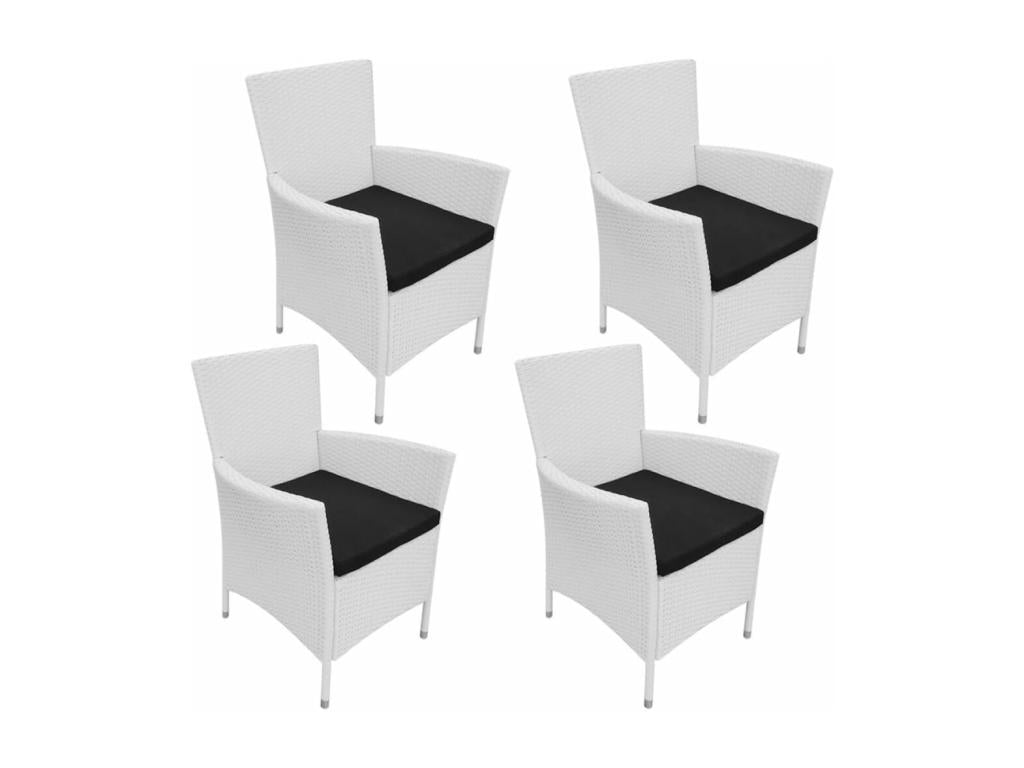 5-piece garden furniture set, woven resin, white-cream LOVR03505