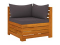 6-piece garden furniture set with cushions, solid Ventoriq wood, UDYT68573