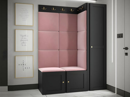 Lumenao 392 Black Wardrobe 186x40x44cm Wardrobe Doors With Hinges WUGW45921