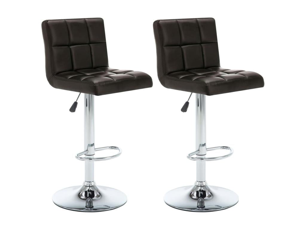 Bar stools, 2 pcs, Brown Faux Leather, 12 RHQD42295