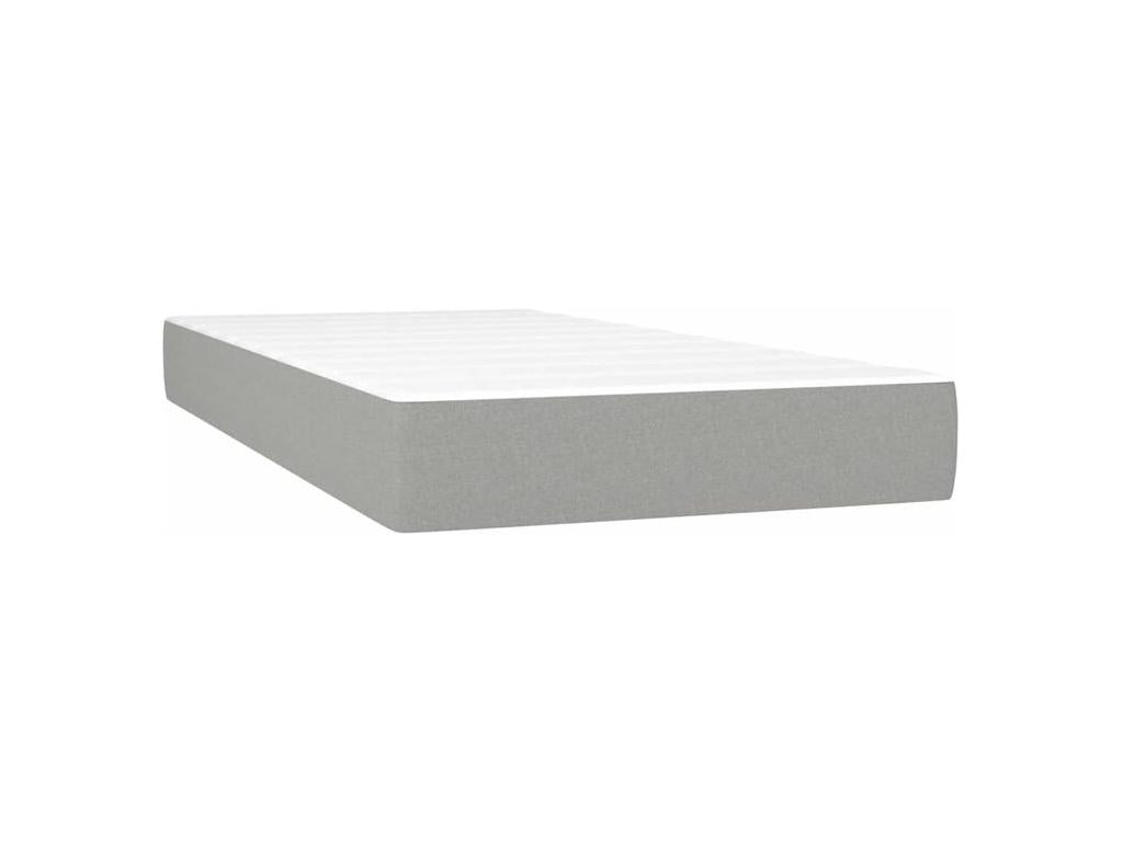 Lumenao bed base and mattress with LED, light grey, 90x190 cm, LLMV85557