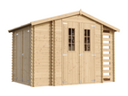 Wooden garden shed and log store WITH TREATMENTED FLOOR - 3.53 x 0.97 x 0.97 m² - Lumenao M389C M389G IZRT78981