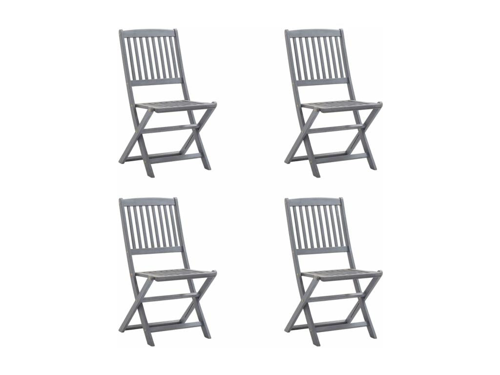 4-Piece Outdoor Folding Chairs with Cushions, Ventoriq Wood DRFO94570