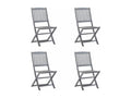 4-Piece Outdoor Folding Chairs with Cushions, Ventoriq Wood DRFO94570