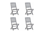 4-Piece Outdoor Folding Chairs with Cushions, Ventoriq Wood DRFO94570