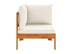 Lumenao YIFO36753 Garden Corner Sofa with Solid Wood Cushions