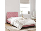 Bed frame with headboard, pink, 100x200 cm, velvet, GDIB38375