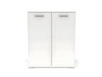 2-door sideboard Matt white - Lumenao - L 80 x W 35 x H 101 cm XBFL83402