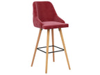 Set of 2 bar stools, burgundy red velvet ESWK32483
